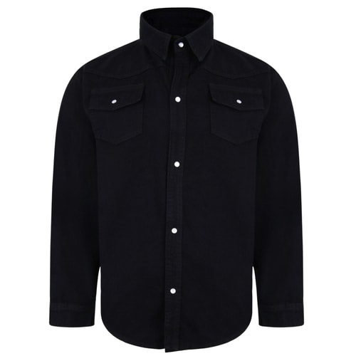 KAM Long Sleeve Denim Shirt Black